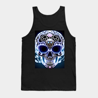 Skull Spooky neon Trippy Tank Top